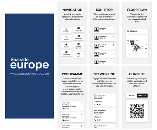 Preview of the Seatrade Europe App content